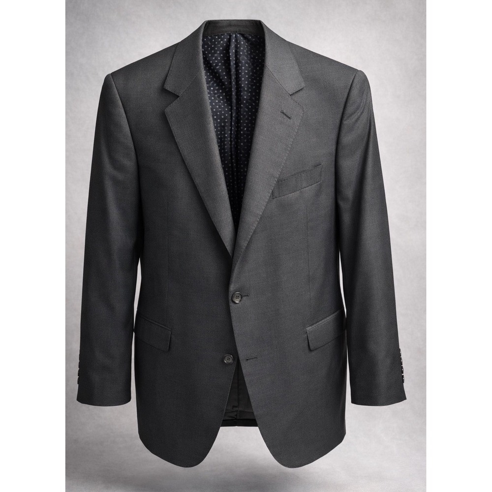 Copley Mens Blazer 48W Gray Reda Super 130s Wool Union Made Canada Double Vent